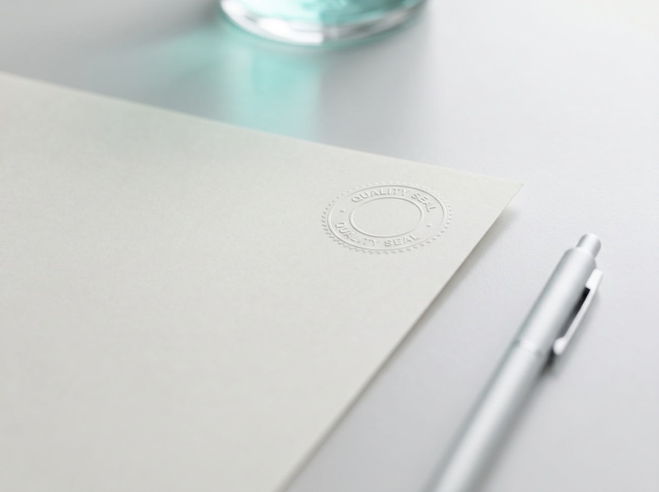 A certificate of analysis stamped with an embossed certification seal